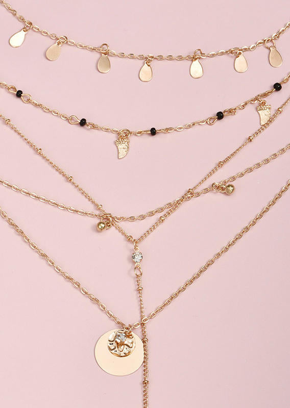 Gold water drop necklace