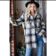 Load image into Gallery viewer, Black and White Flannel Shacket

