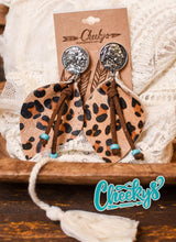 Load image into Gallery viewer, Leopard Warrior Leather Earrings
